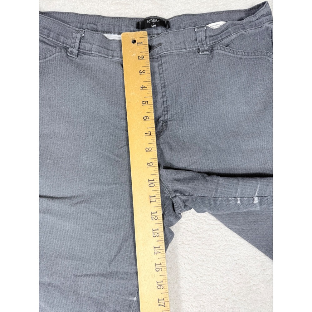 Riders by Lee Pants Womens 16M Grey Herringbone Straight Leg Stretch Good Work - Picture 4 of 11
